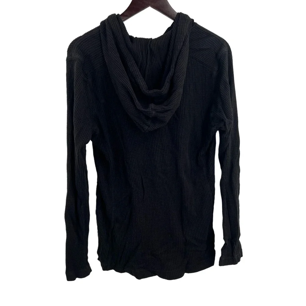 Calvin Klein Mens Waffle Knit Henley Hood Black Size Small - Picture 4 of 5